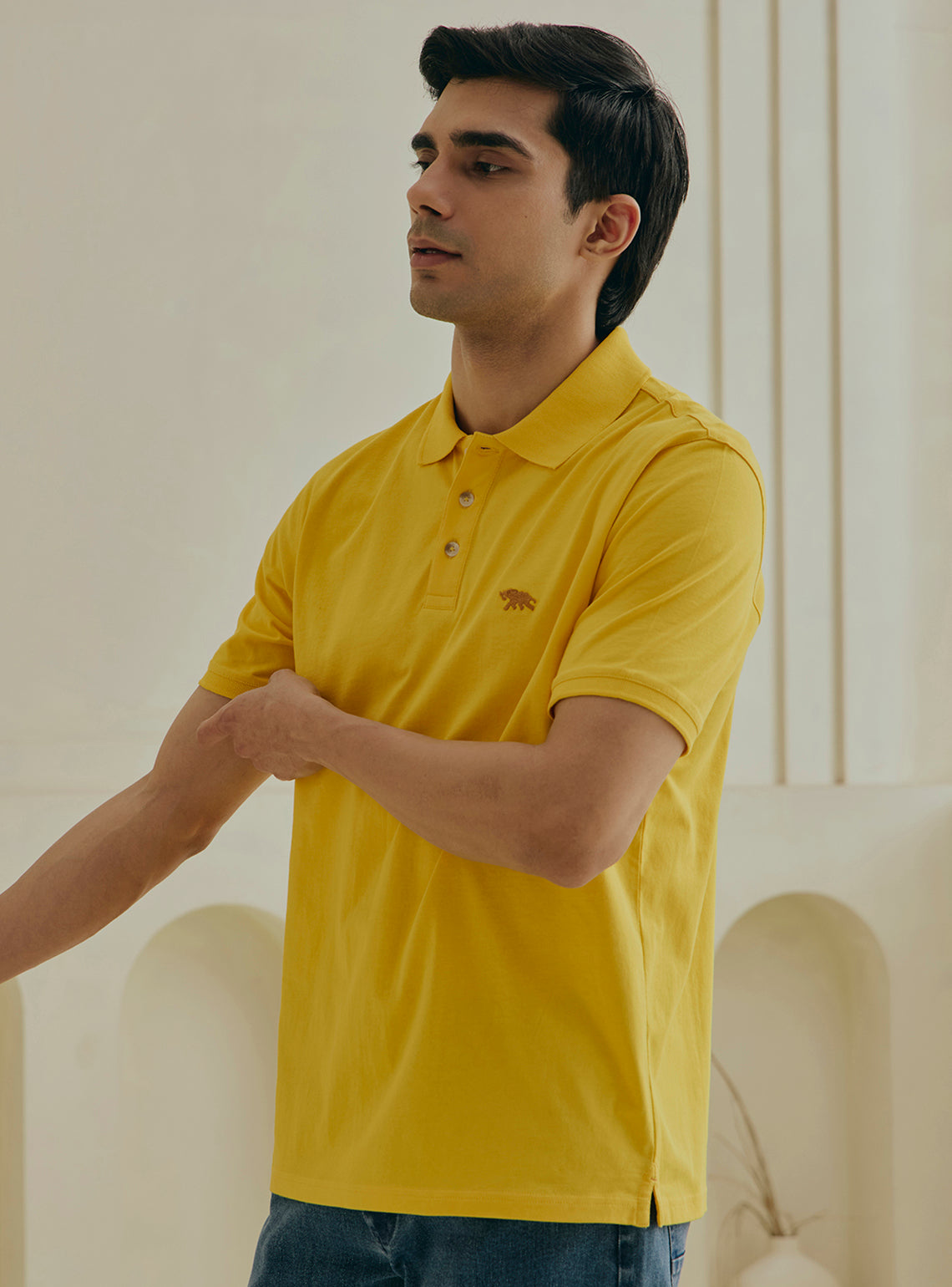 Turmeric Mustard Cotton Polo