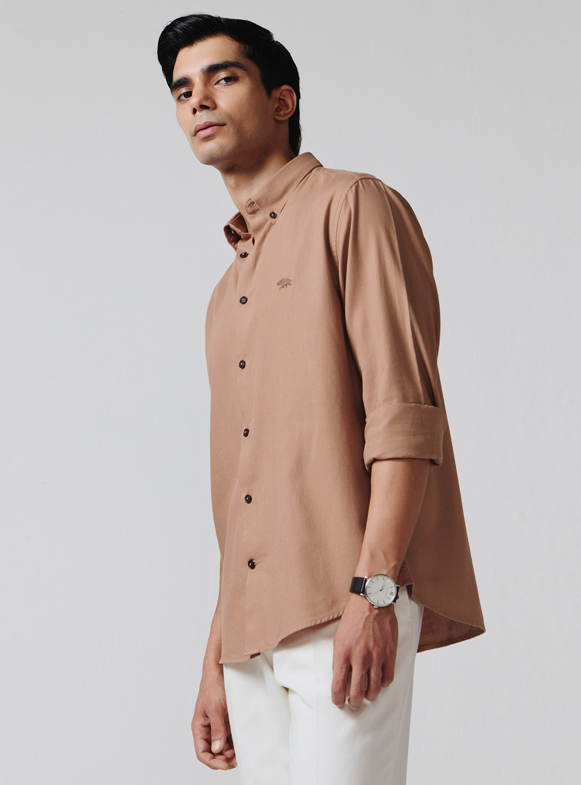 Roman Brown Cotton Shirt
