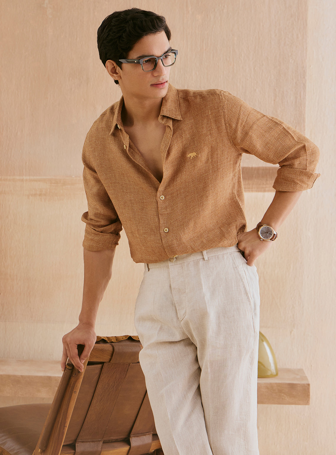 Copper Brown Linen Shirt