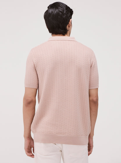 Stone Beige Cotton Knit Polo