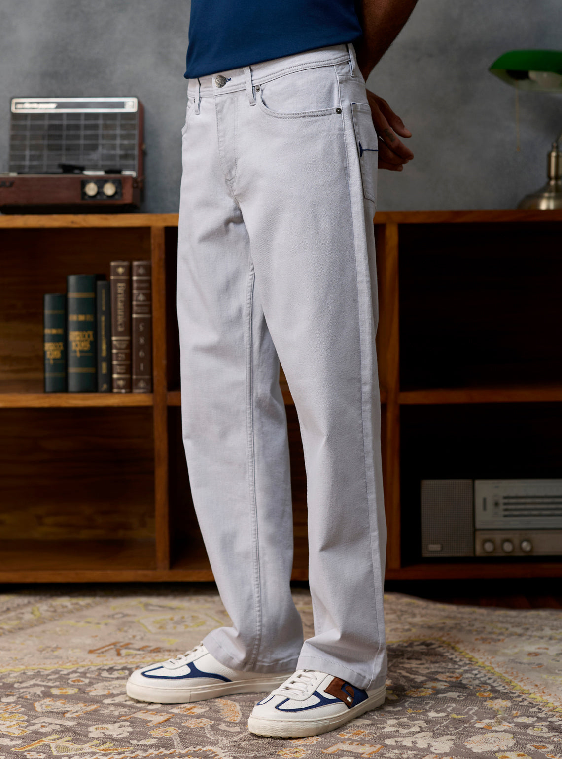 Iron Grey Cotton Viscose Denim Jeans