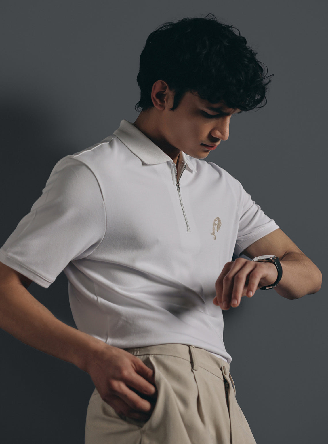 Milk White Cotton Pique Polo