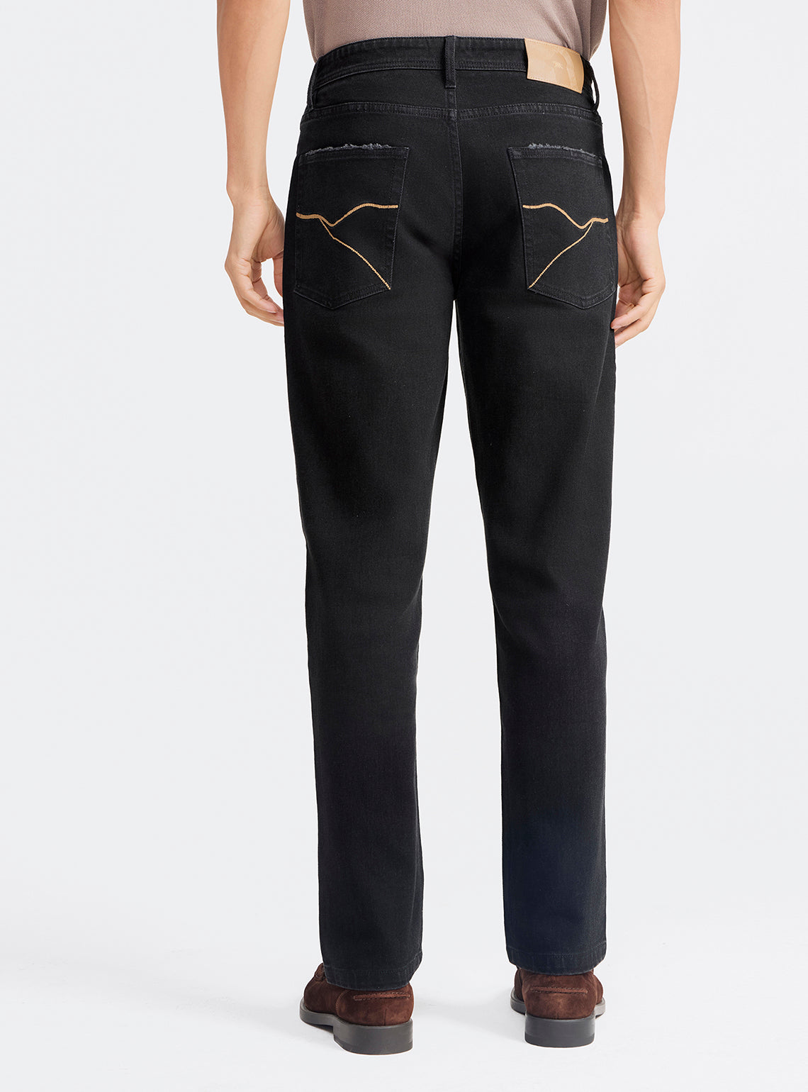 Onyx Black Cotton Blend Jeans