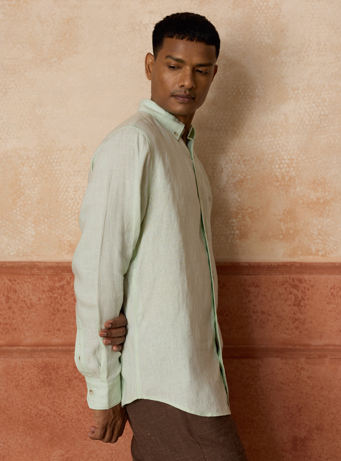 Lagoon Teal European Linen Shirt