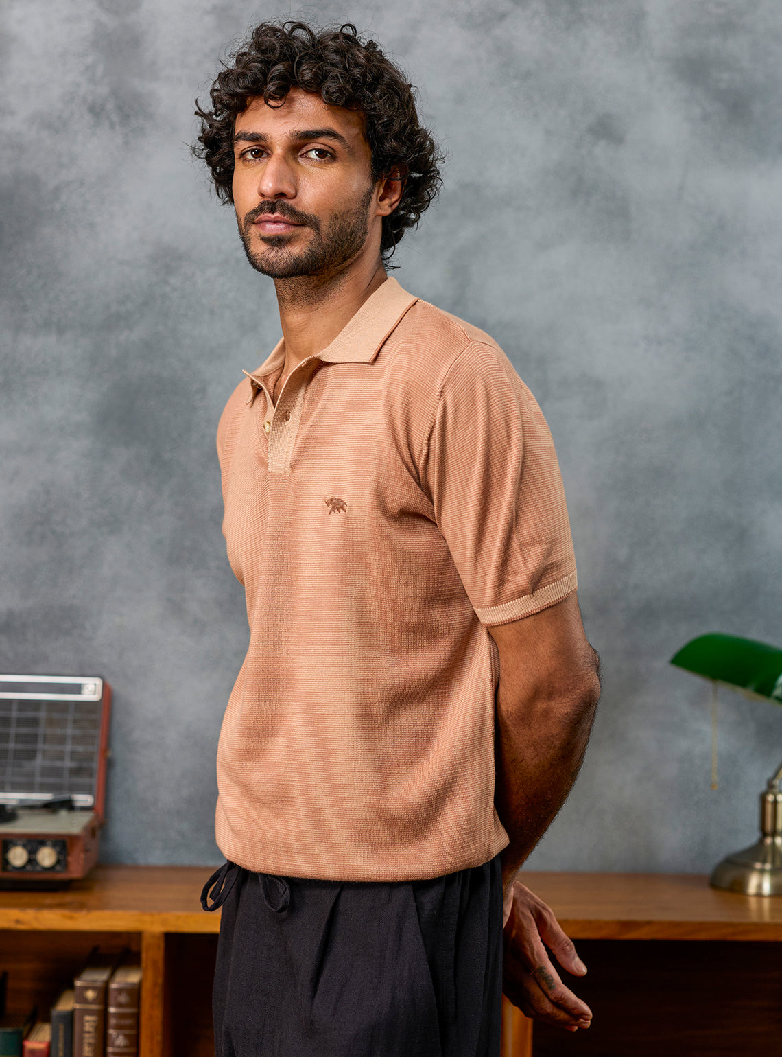 Long Game Khaki Cotton Polo