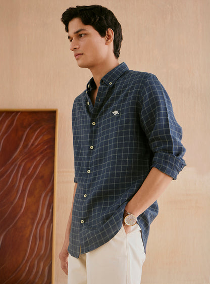 Pacific Gold Check Linen Shirt
