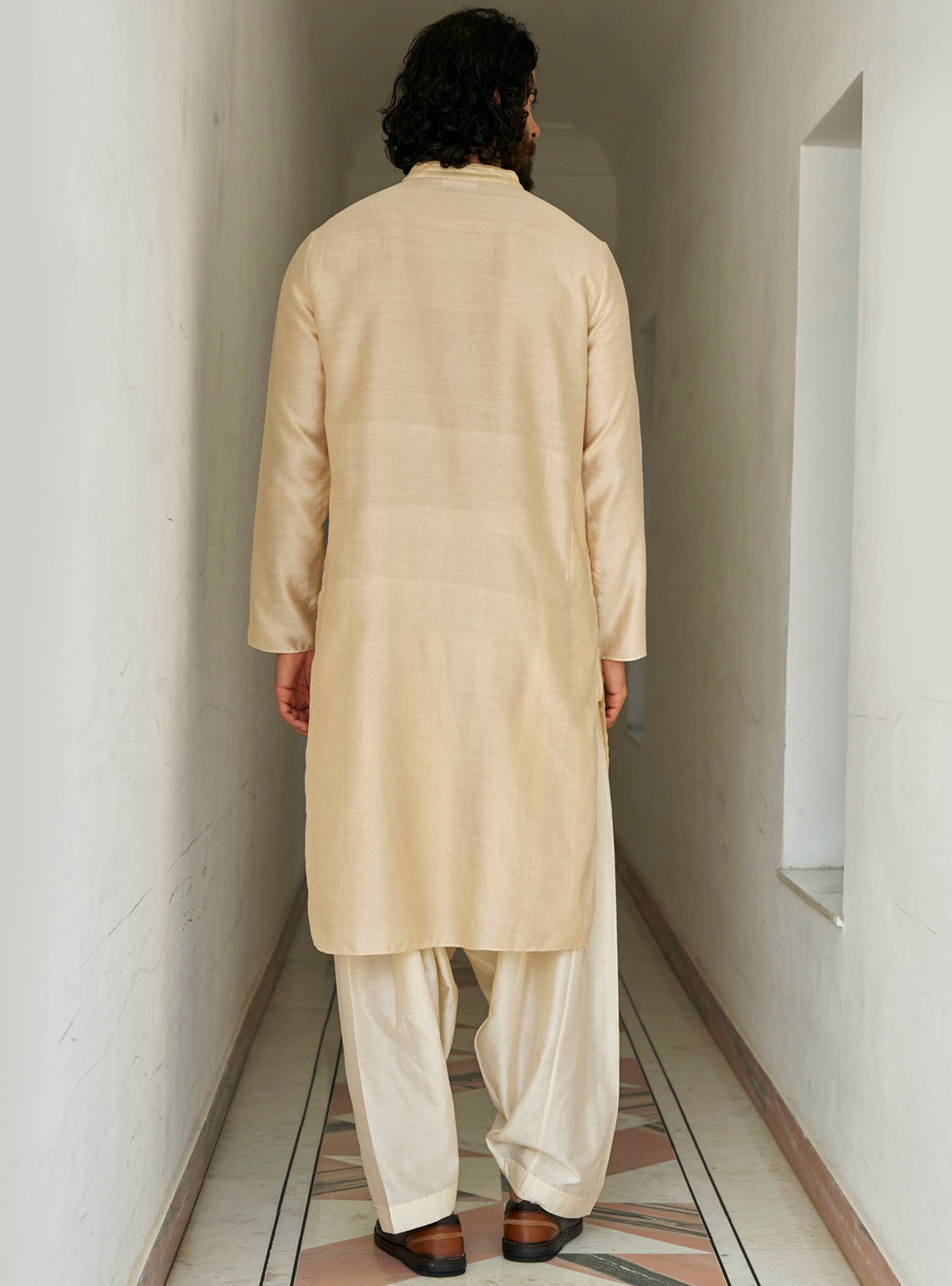 Aira Beige Cotton Silk Pyjama