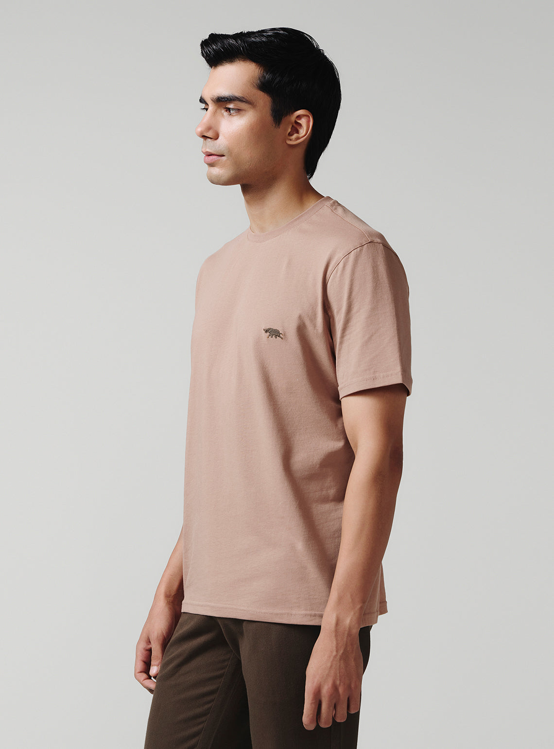 Shell Brown Cotton Crewneck