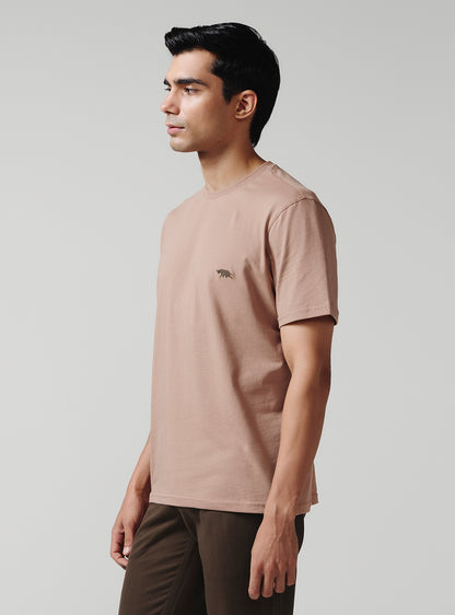 Shell Brown Cotton Crewneck