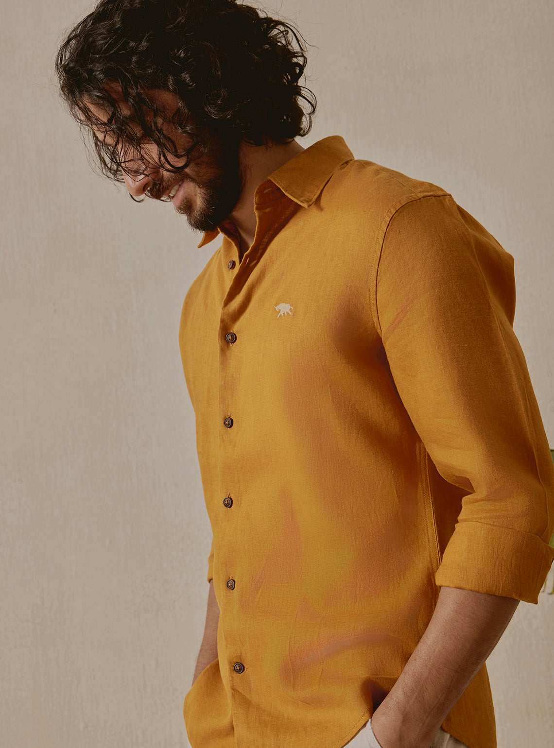Amber Mustard Linen Shirt