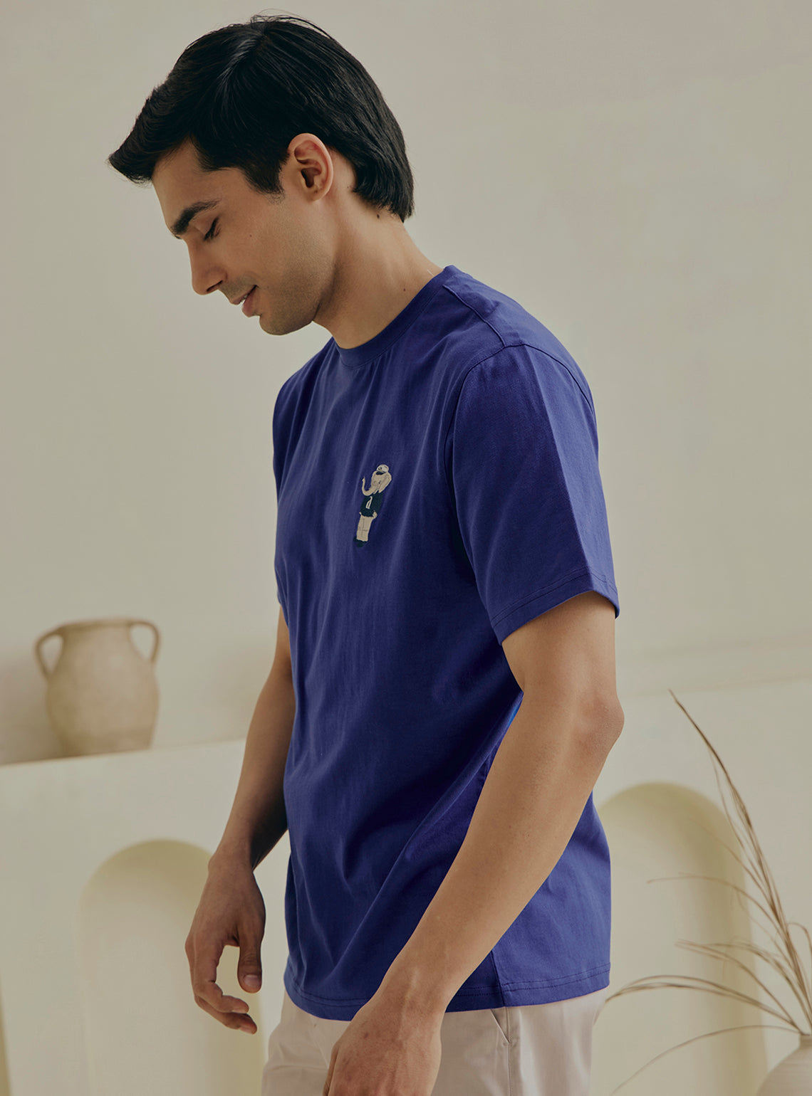 Pea flower Blue Cotton Crewneck
