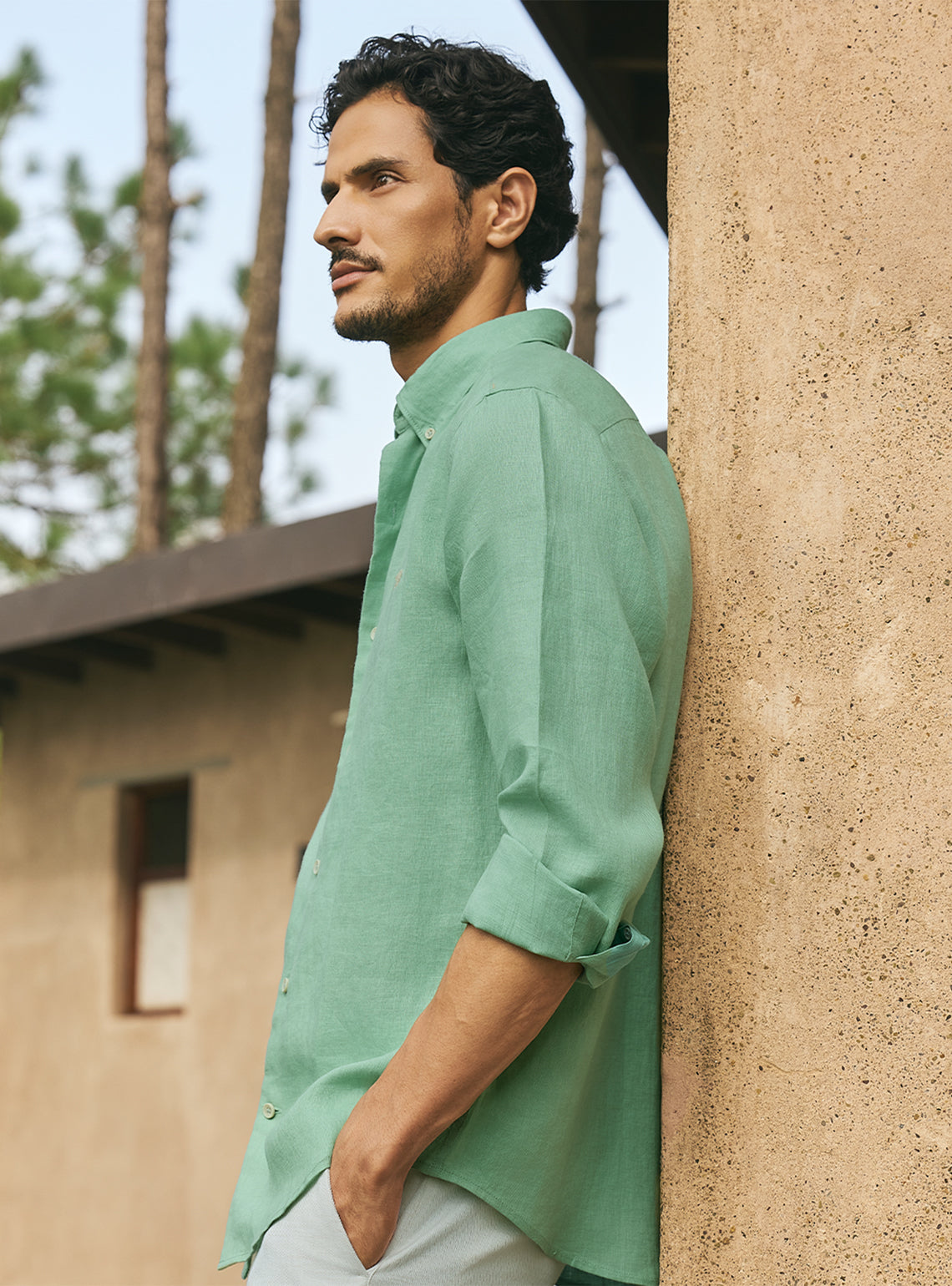 Meadow Mint Green European Linen Shirt