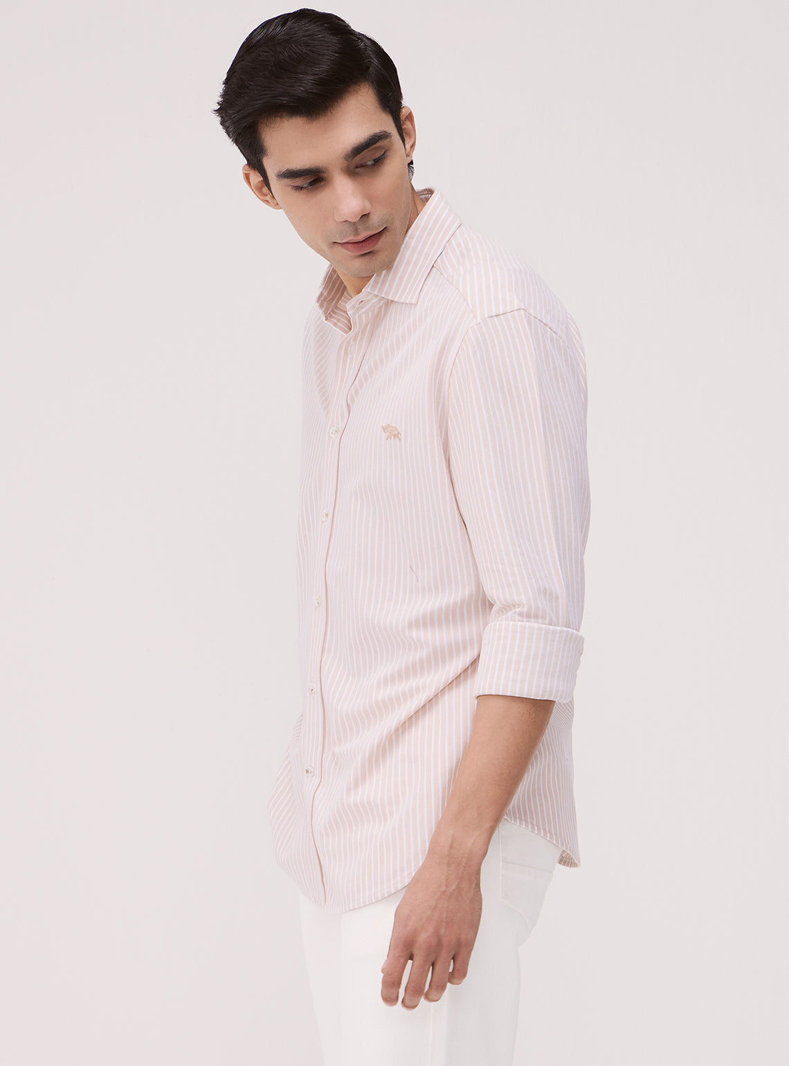 Sand Beige Cotton Knit Shirt