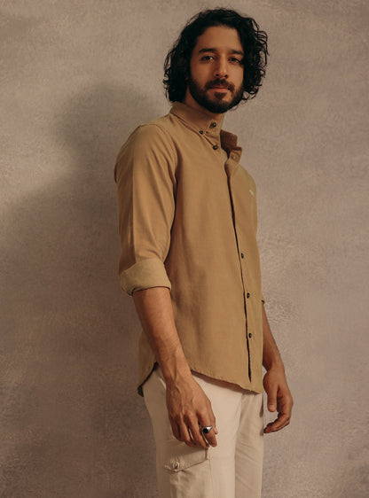 Thar Gold Cotton Blend Corduroy Shirt