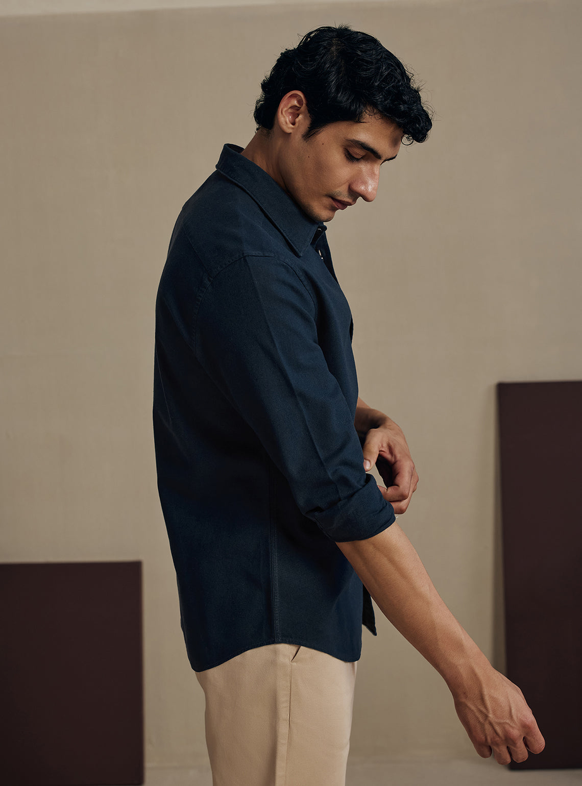 Deep Navy Cotton Shirt