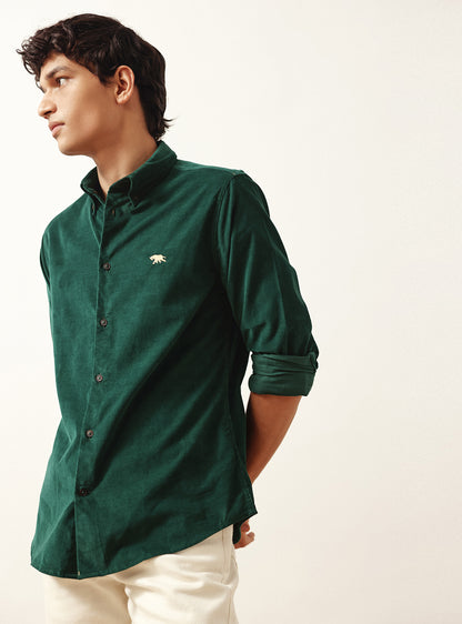 Spectra Green Cotton Tencel Corduroy Shirt