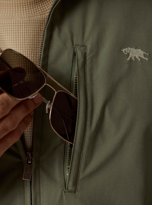 Olive Poly Rich Windbreaker jacket