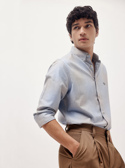 Blue Fade Cotton Melange Shirt