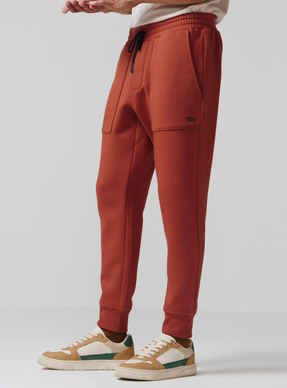 Terracotta Rust Cotton Poly Joggers