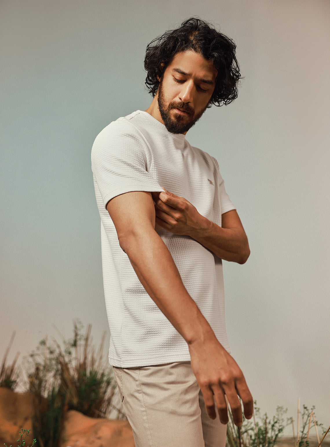 Summit Off White Cotton Crewneck Tee