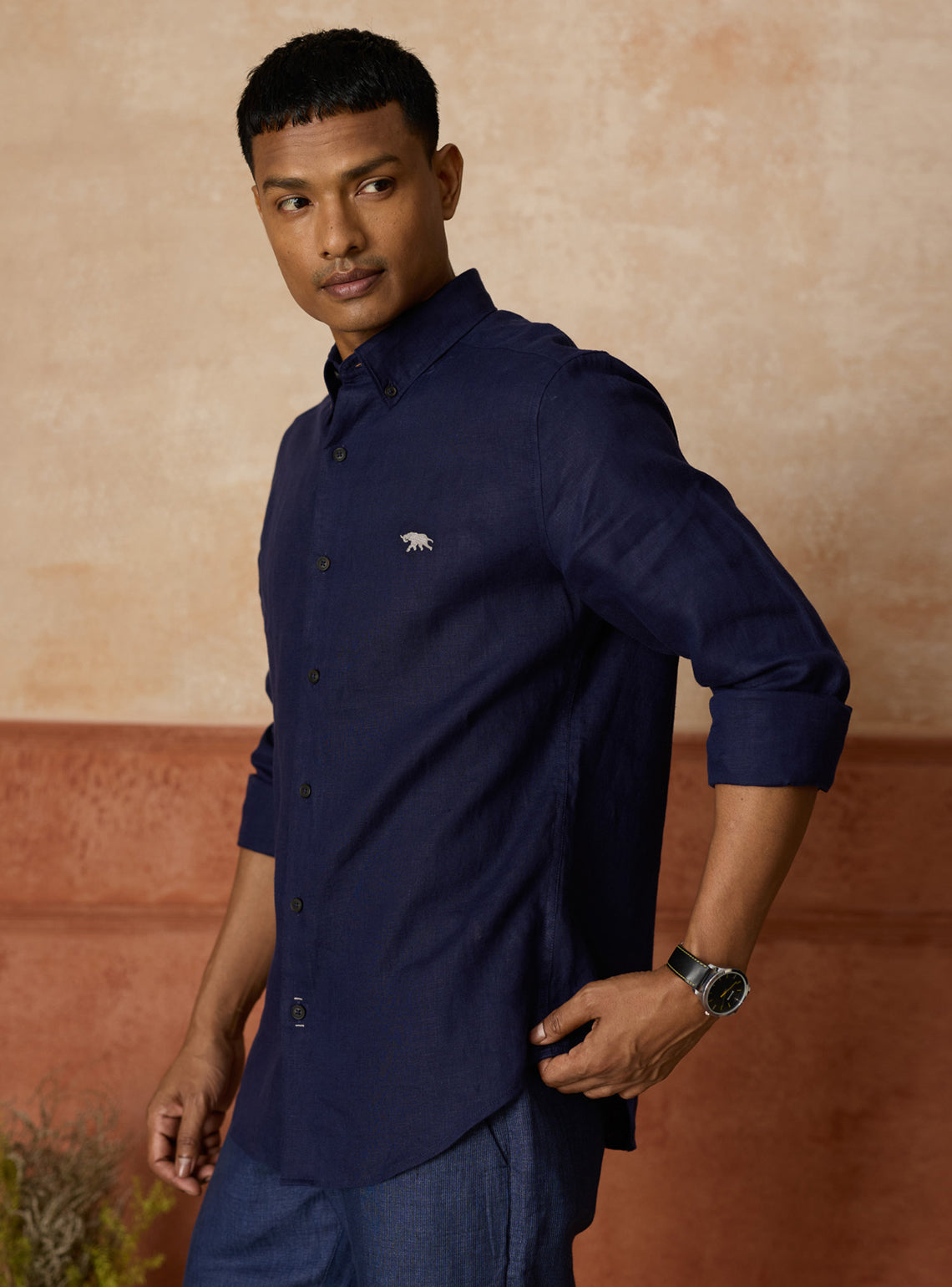 Midnight Navy European Linen Shirt