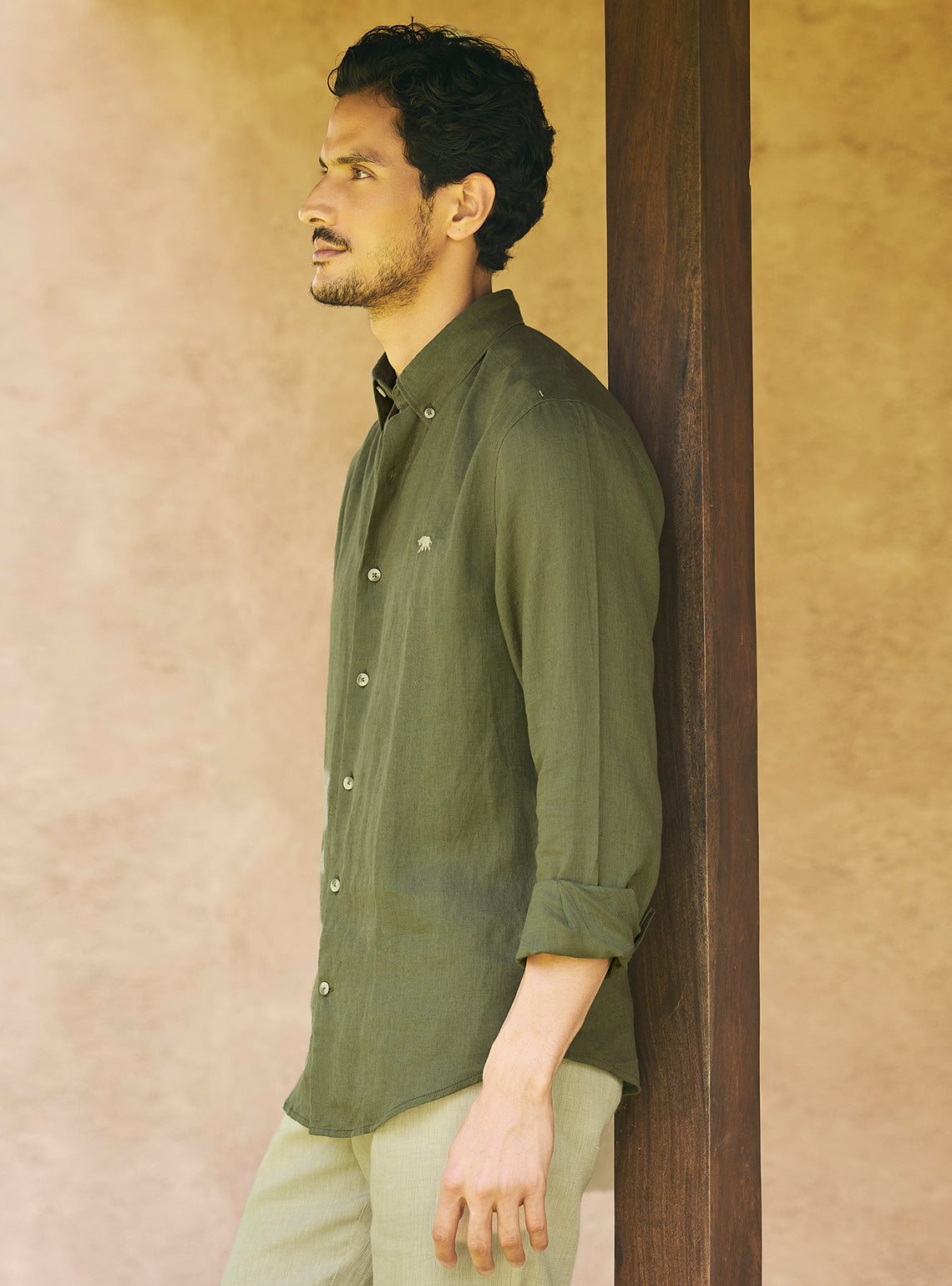 Terrain Olive European Linen Shirt