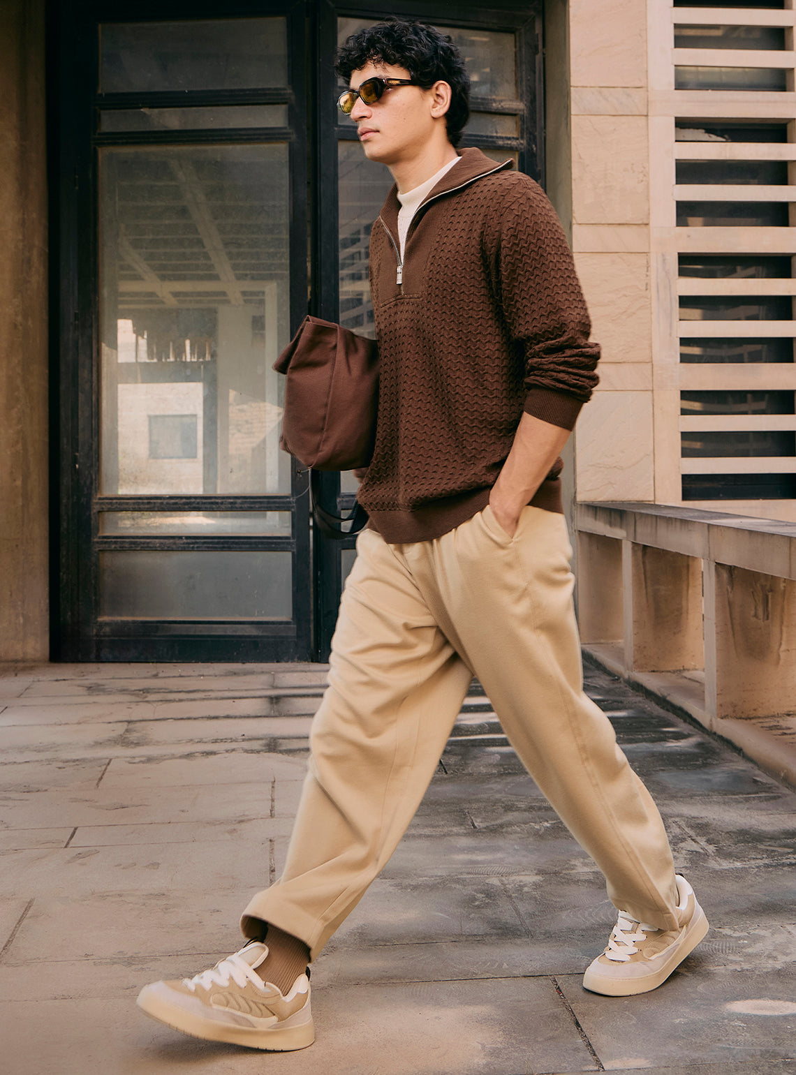 Neo Brown Cotton Wool Pullover