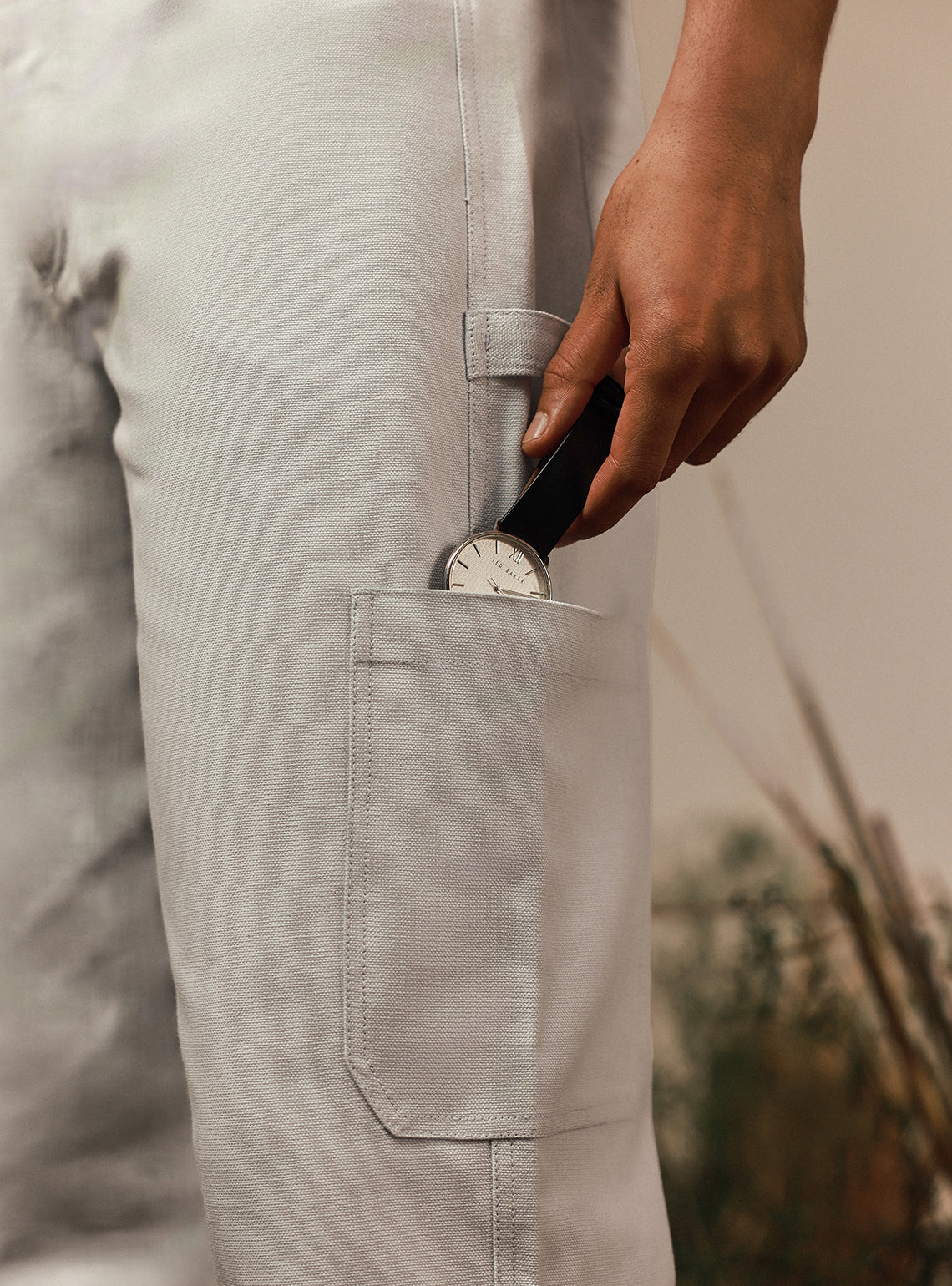 Granite Grey Cotton Cargo Pant