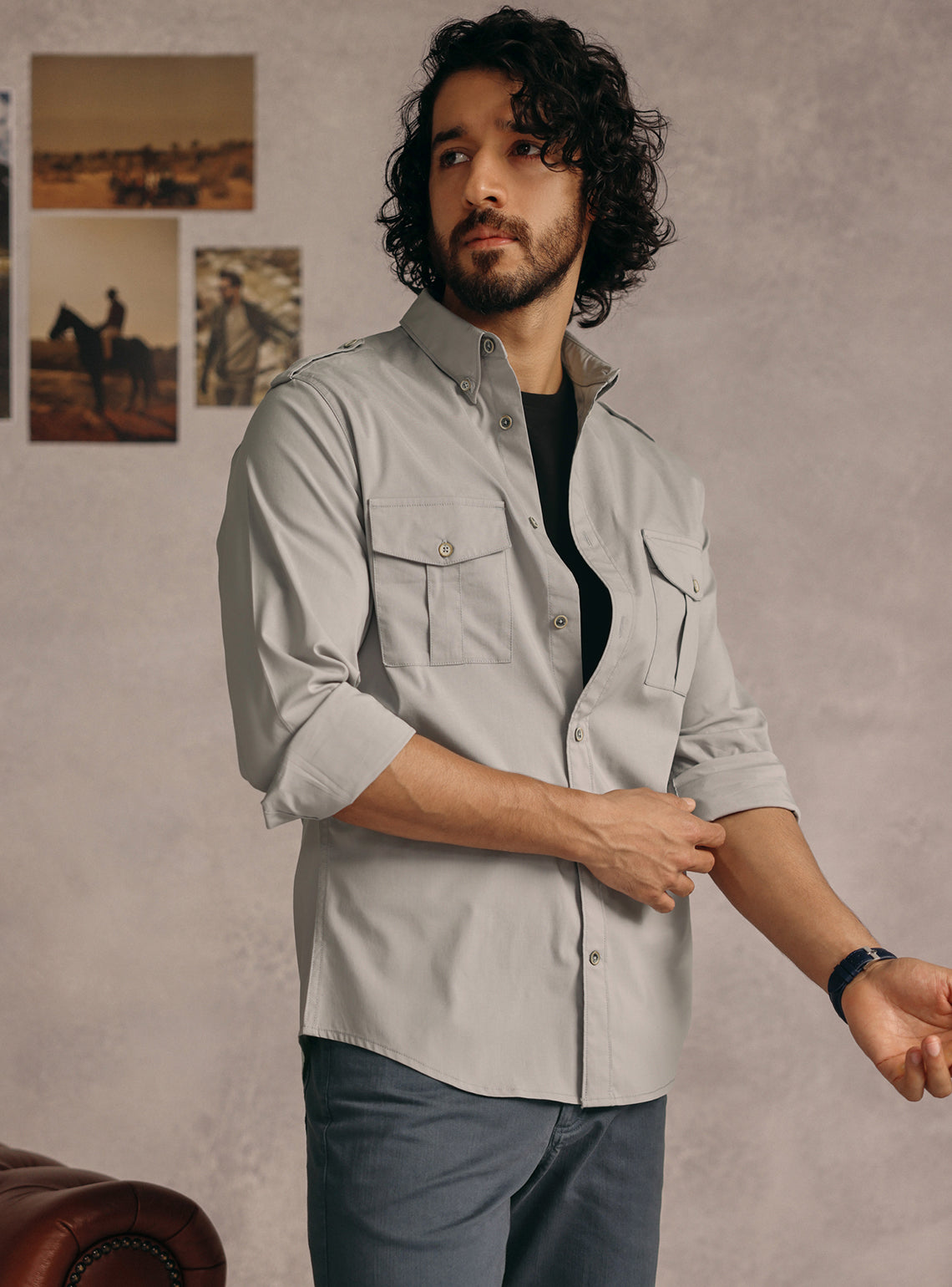 Grey Tide Cotton Blend Shirt