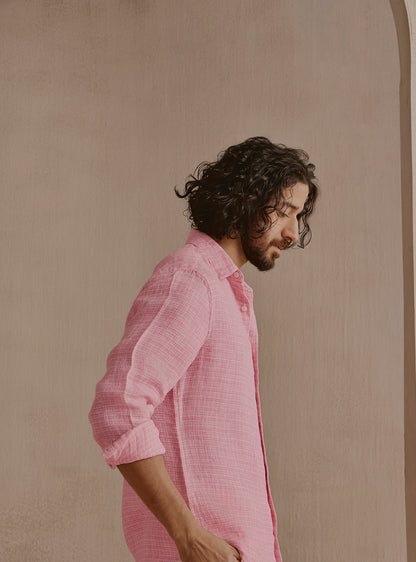Blush Pink Linen Shirt