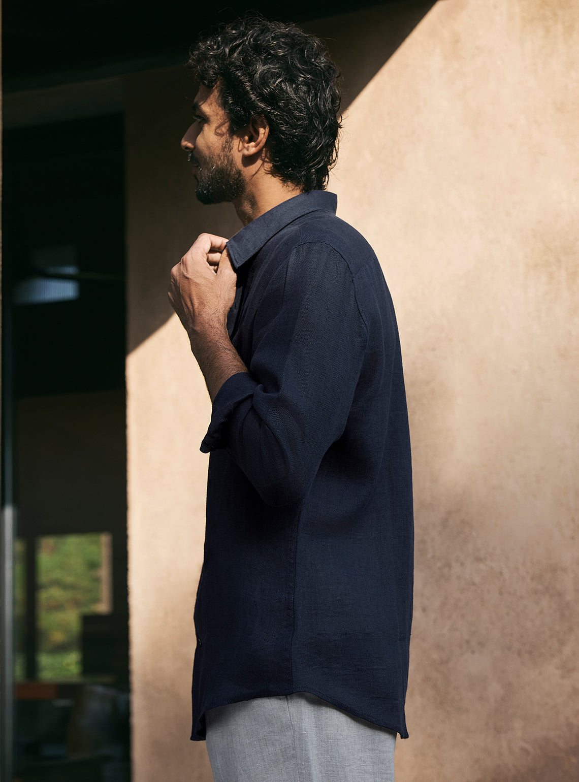 Prussian Navy Linen Shirt