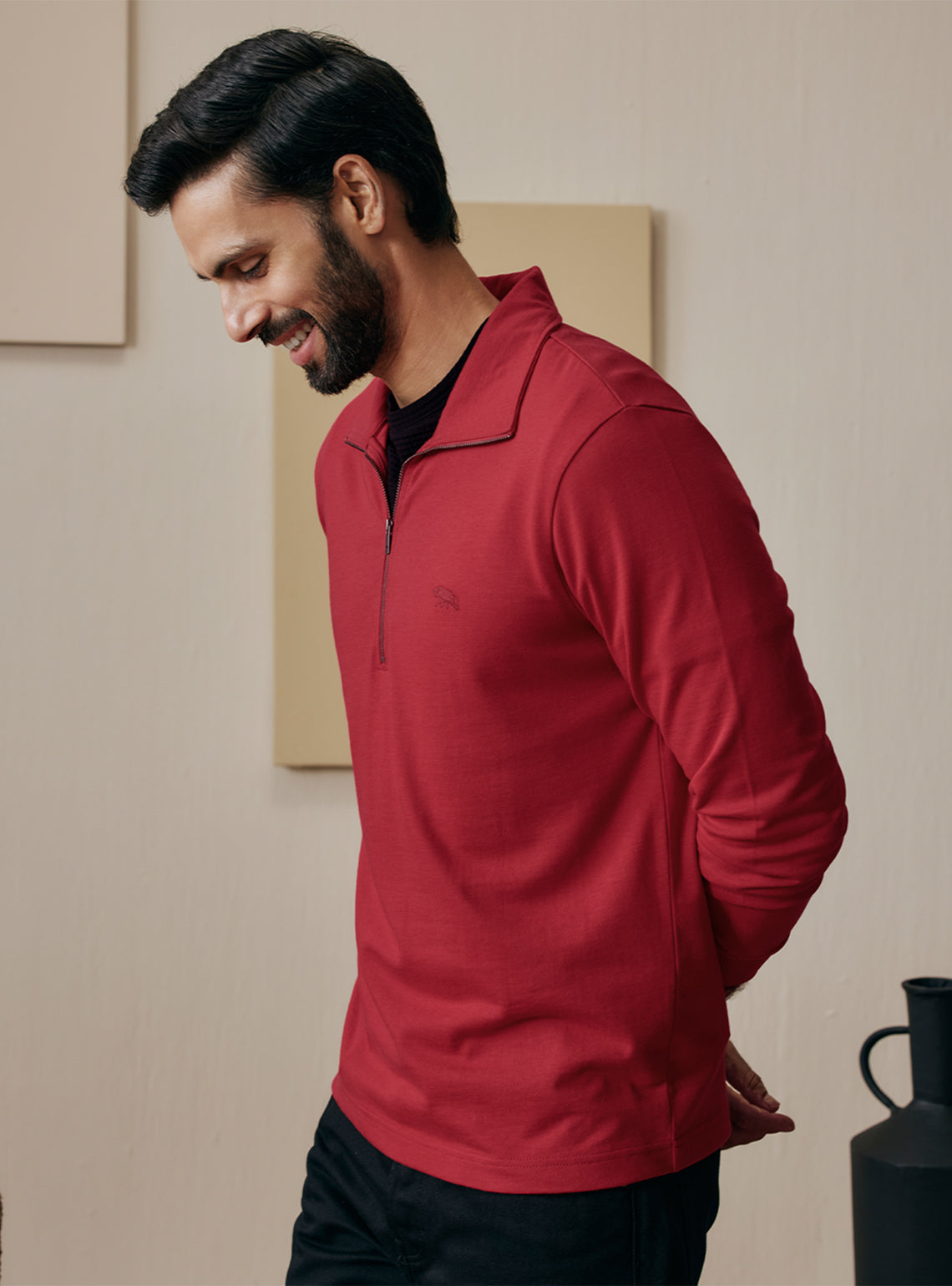 Garnet Red Cotton Sweatshirt