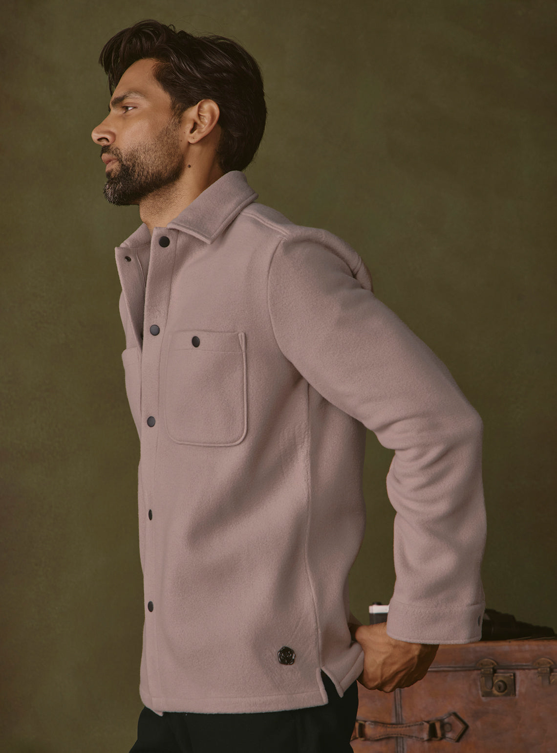 Umber Brown Poly Fleece Jacket