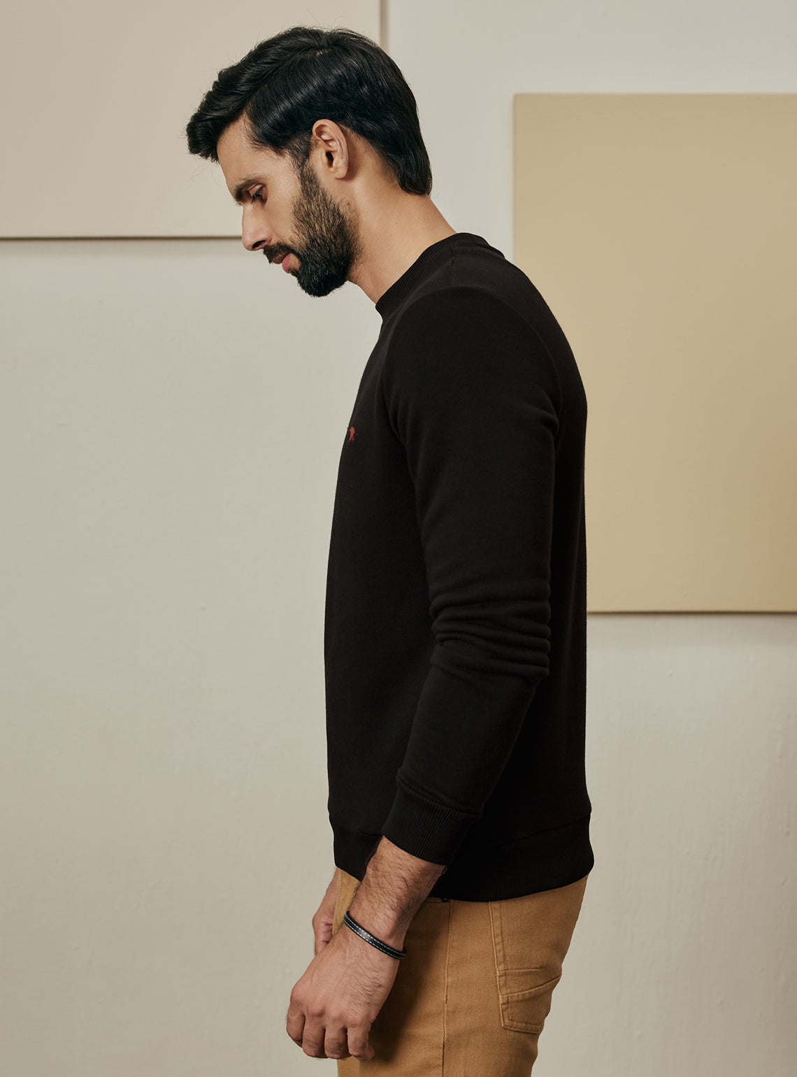 Coal Black Terry Cotton Triblend Pullover