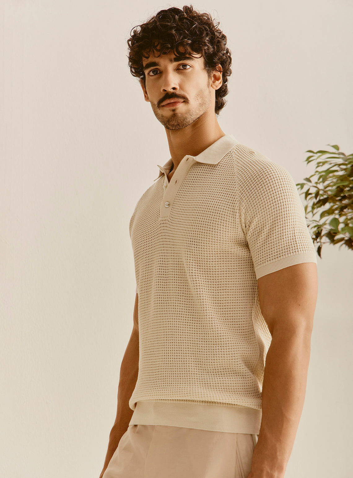 Sardinia Off-White Cotton Knit Polo
