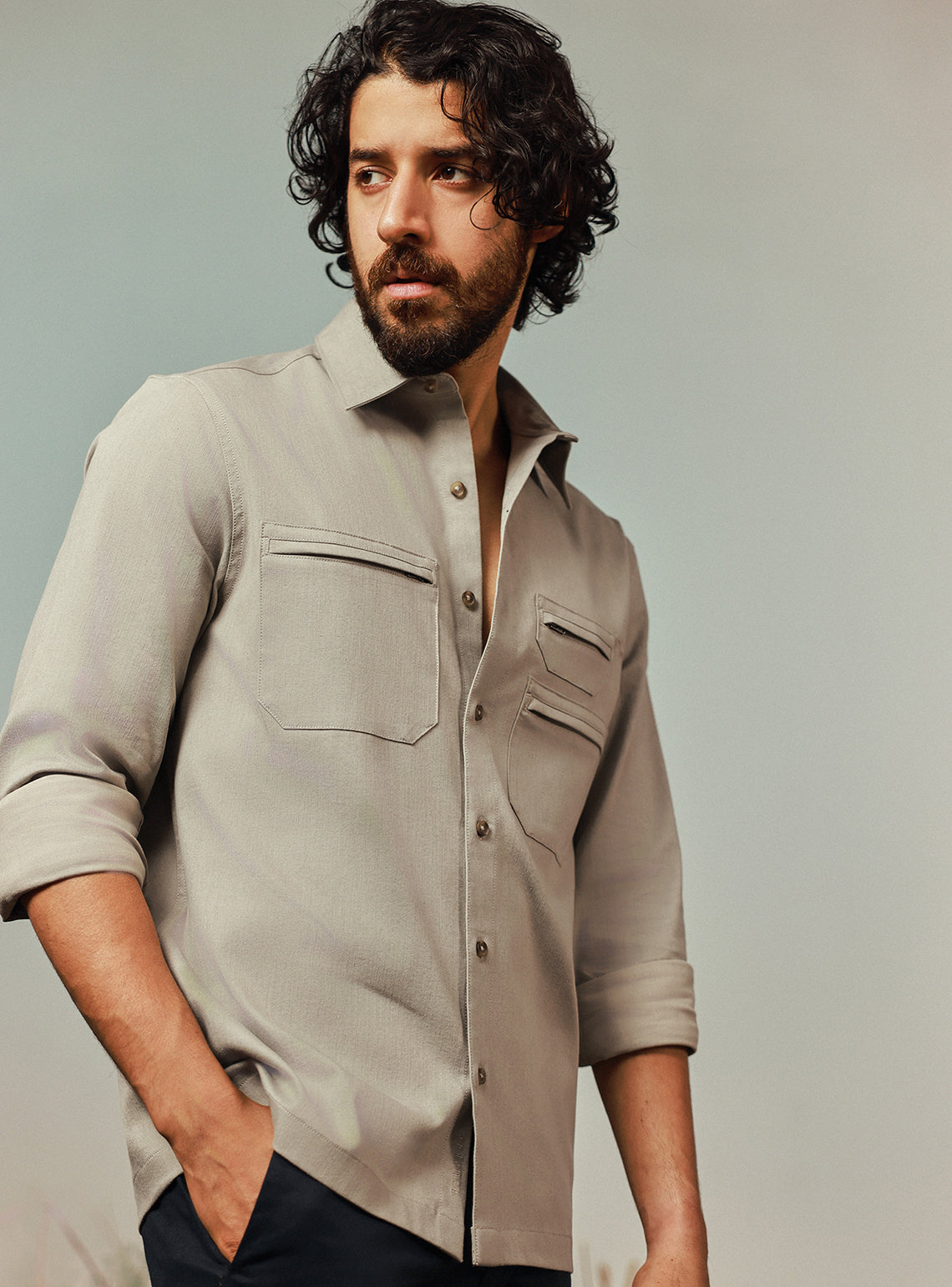 Camp Khaki Cotton Twill Shirt