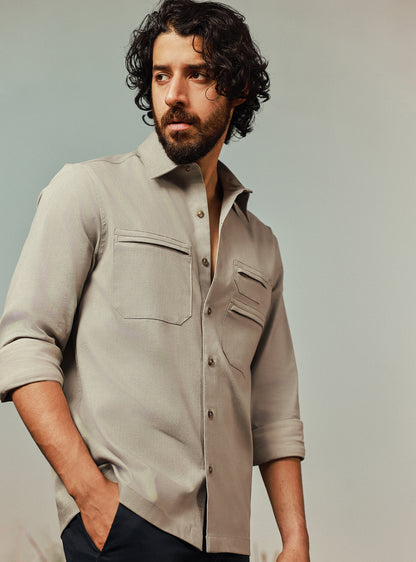 Camp Khaki Cotton Twill Shirt