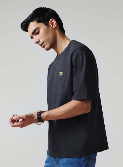 Navy Jaguar Cotton Lycra Pique Crew