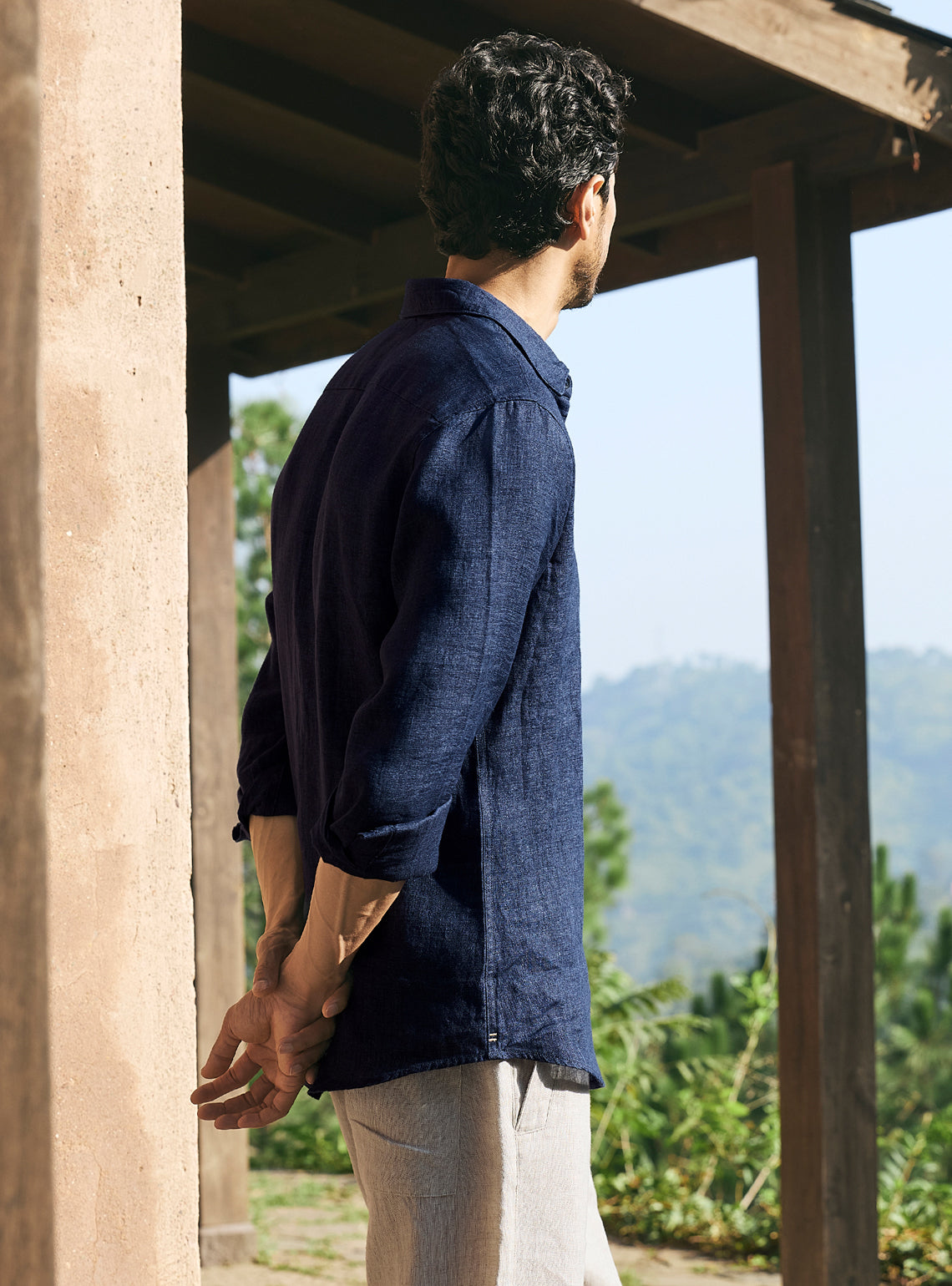 Heritage Navy European Linen Shirt