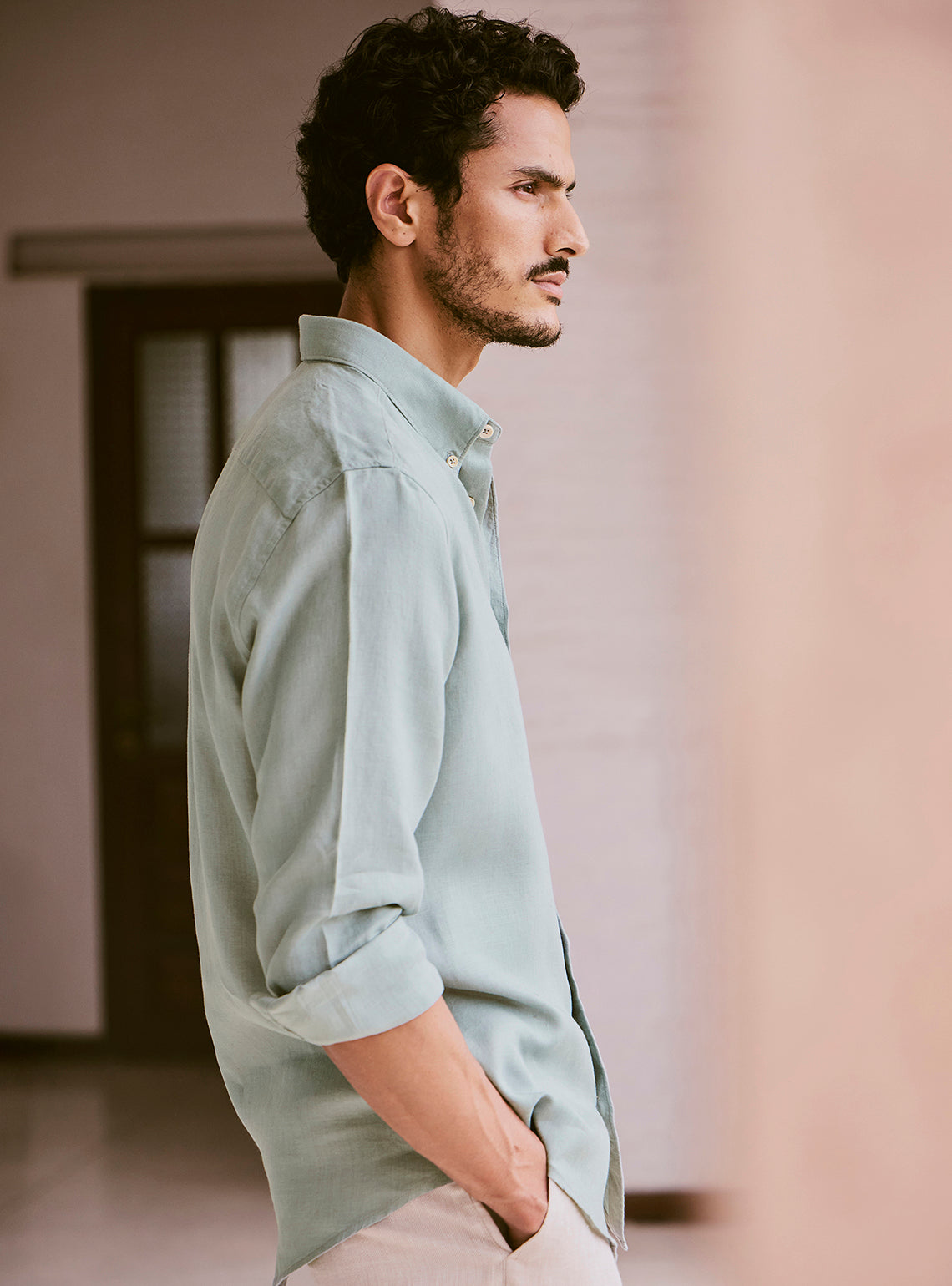 Delta Teal Linen Shirt