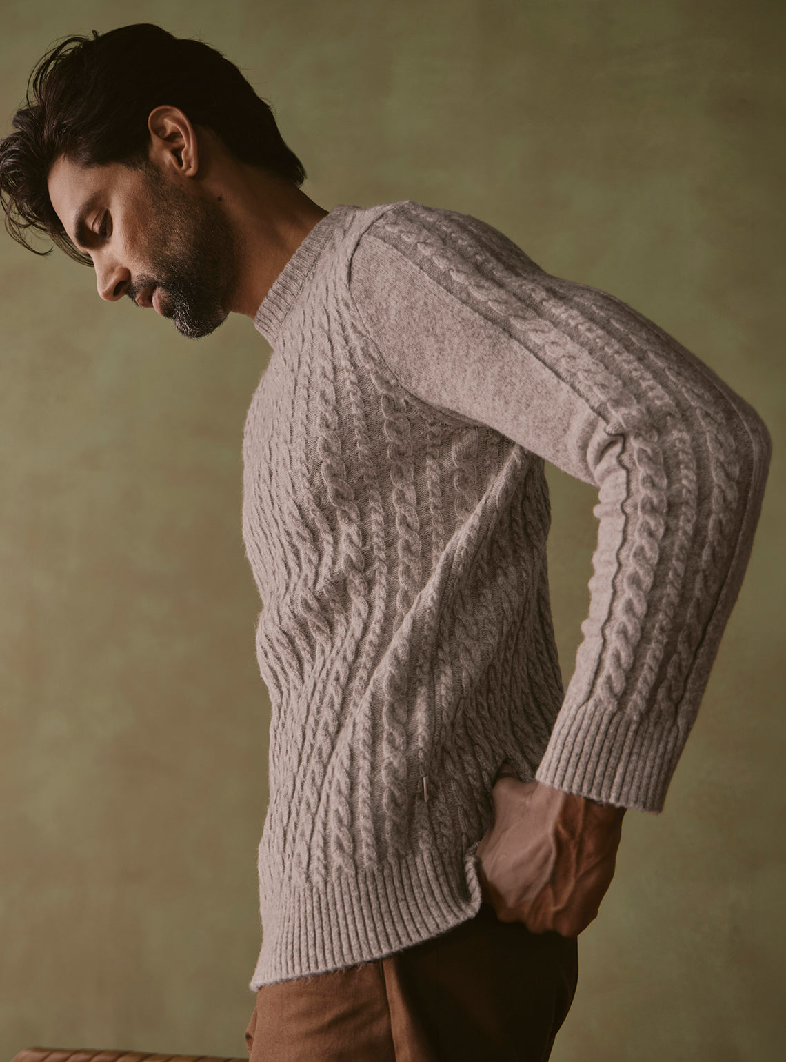 Quarry Beige Cable Pullover