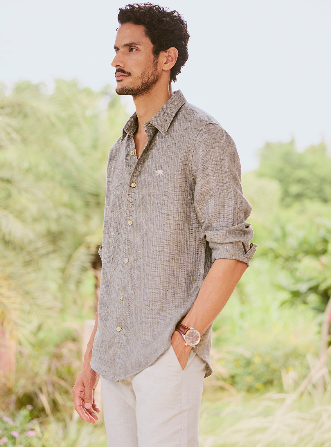 Stone Moss Linen Shirt
