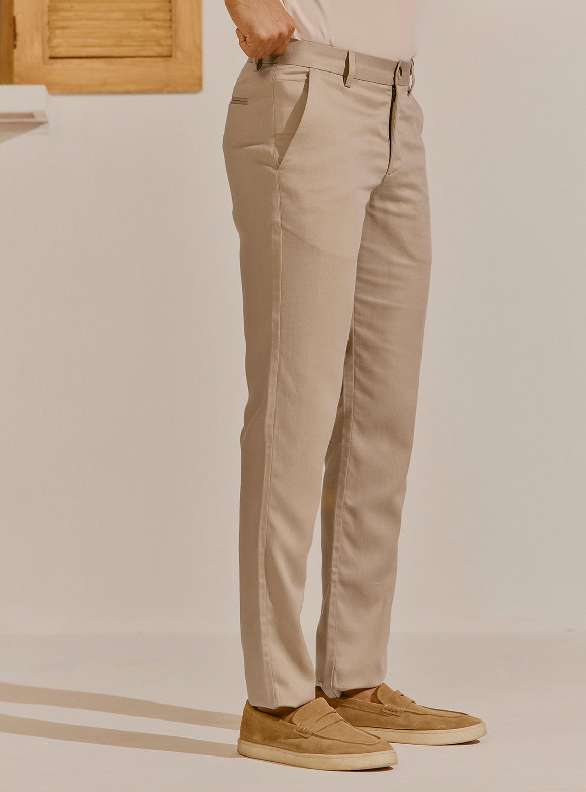 Ibiza Khaki Lyocell Blend Trouser