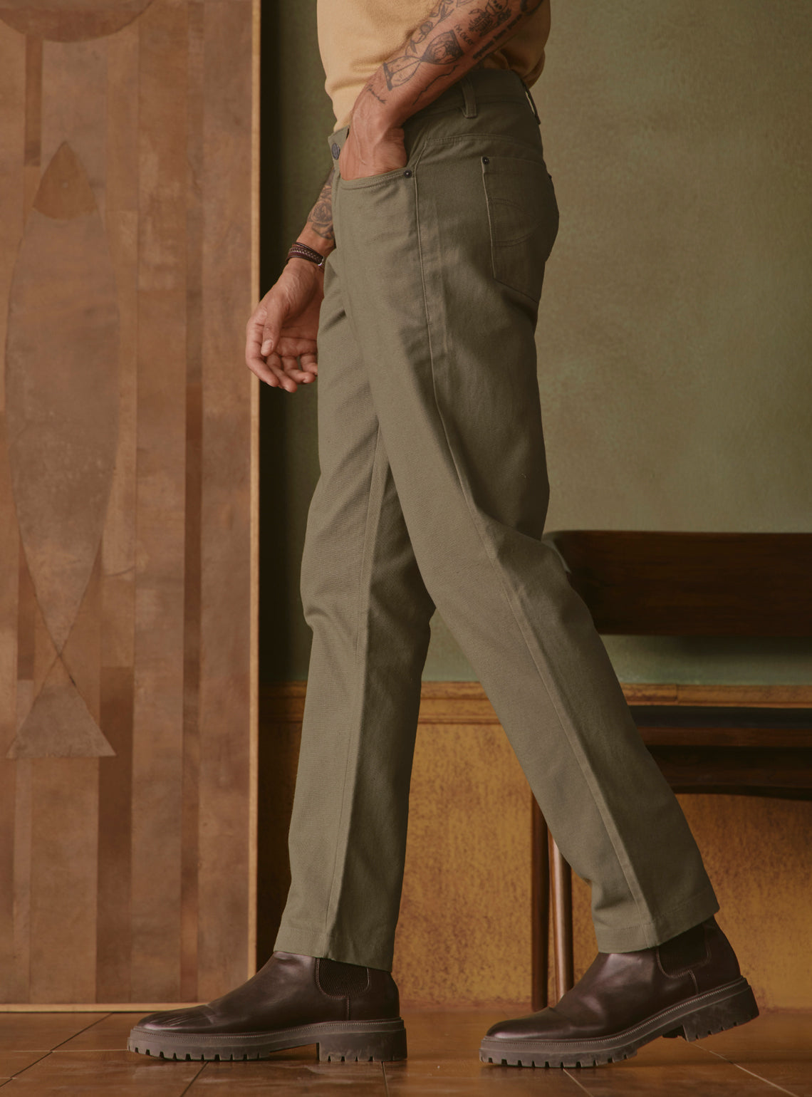 Field Olive Cotton Trouser