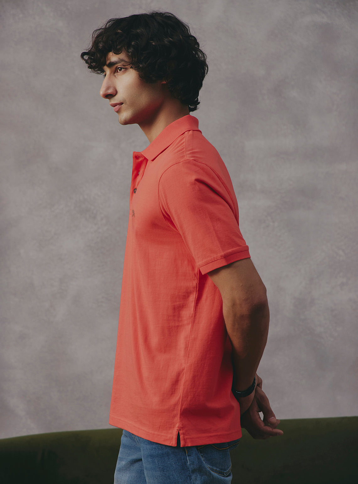 Saffron Orange Cotton Polo