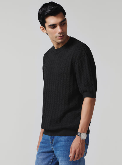 Black Jaguar Cotton Crew