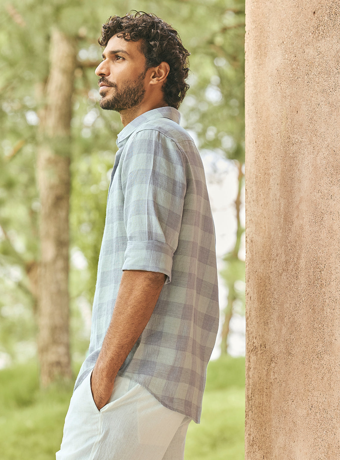 Checkmate Grey Linen Shirt