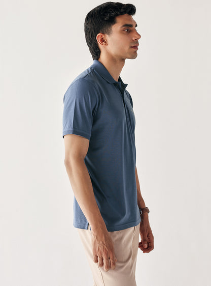 Pearl Blue Cotton Polo