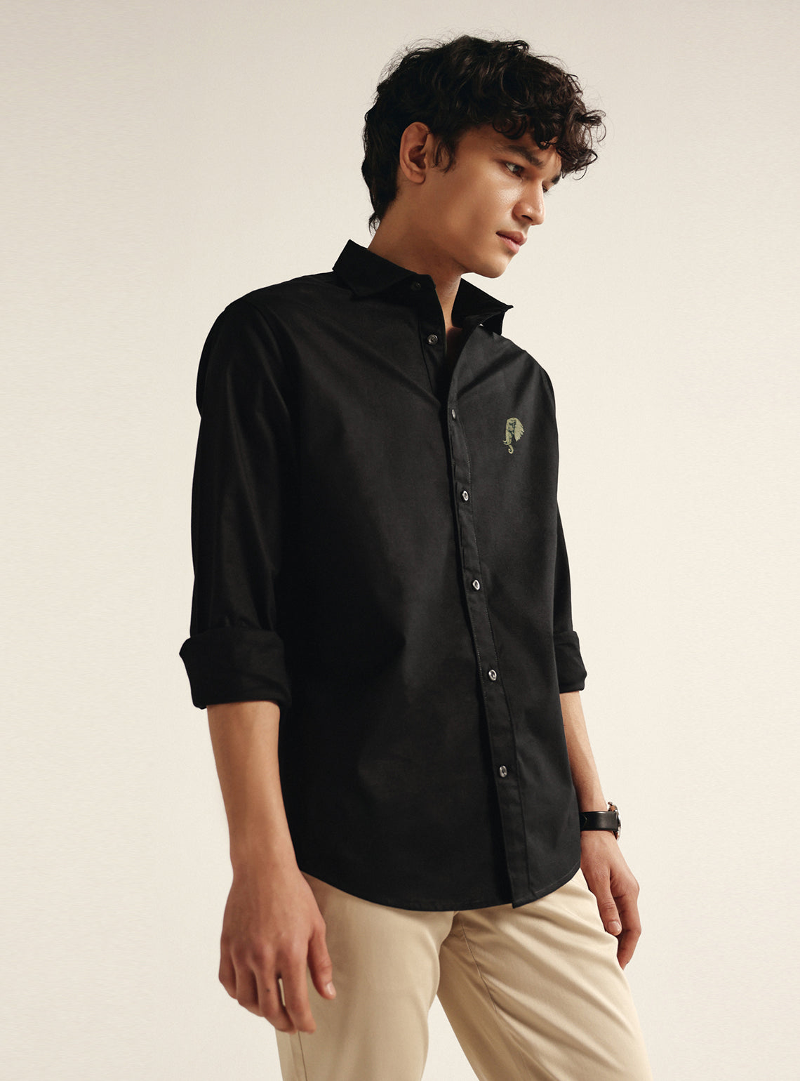 Ink Black Cotton Oxford Shirt