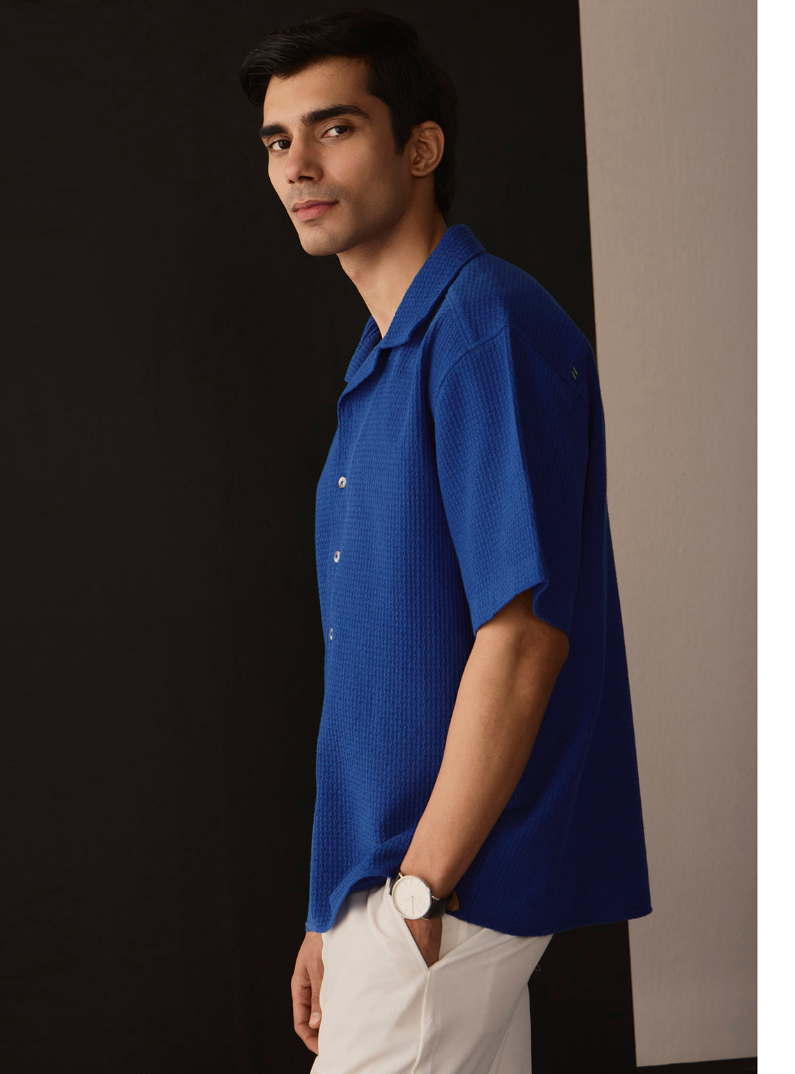 Lagoon Blue Cotton Resort Shirt